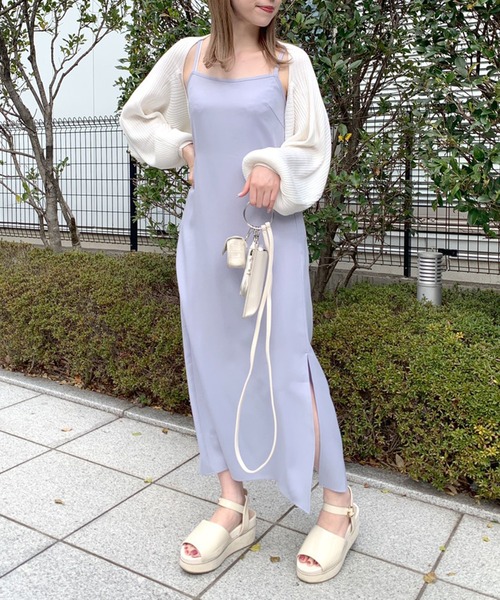 OLIVE des OLIVE（オリーブデオリーブ）の「後リボンボレロカーデ（カーディガン/ボレロ・レディース・ライトグレー/ブラック/パープル/オフホワイト・FREE）」の5枚目の写真