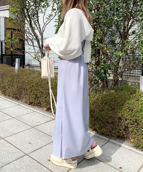 OLIVE des OLIVE（オリーブデオリーブ）の「後リボンボレロカーデ（カーディガン/ボレロ・レディース・ライトグレー/ブラック/パープル/オフホワイト・FREE）」の6枚目の写真