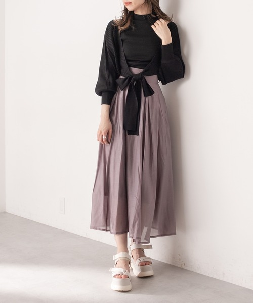 OLIVE des OLIVE（オリーブデオリーブ）の「後リボンボレロカーデ（カーディガン/ボレロ・レディース・ライトグレー/ブラック/パープル/オフホワイト・FREE）」の11枚目の写真