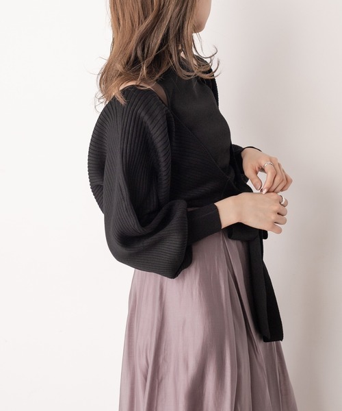 OLIVE des OLIVE（オリーブデオリーブ）の「後リボンボレロカーデ（カーディガン/ボレロ・レディース・ライトグレー/ブラック/パープル/オフホワイト・FREE）」の14枚目の写真