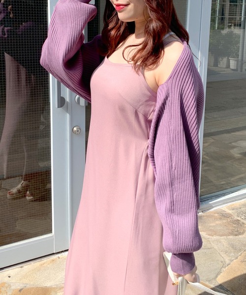 OLIVE des OLIVE（オリーブデオリーブ）の「後リボンボレロカーデ（カーディガン/ボレロ・レディース・ライトグレー/ブラック/パープル/オフホワイト・FREE）」の22枚目の写真