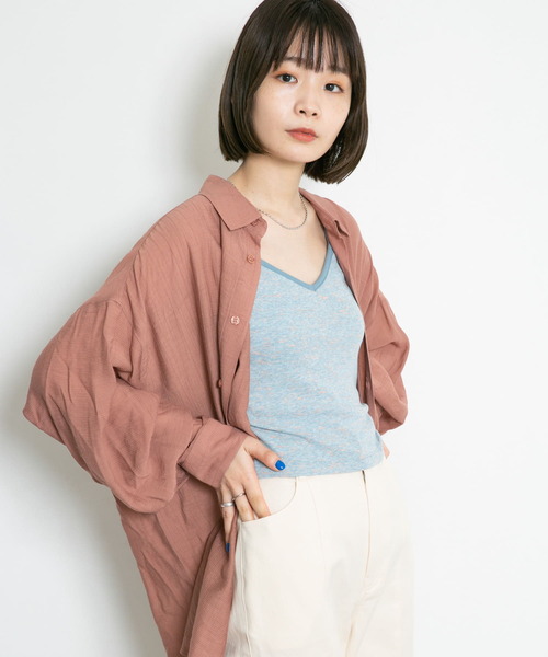 KBF（ケイビーエフ）の「メランジクロップドキャミソール（キャミソール・レディース・ブルー/アイボリー/バーガンディー・38/36）」の16枚目の写真