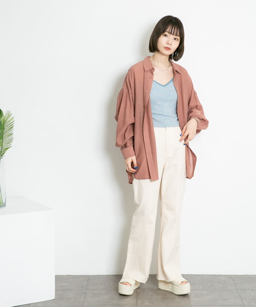 KBF（ケイビーエフ）の「メランジクロップドキャミソール（キャミソール・レディース・ブルー/アイボリー/バーガンディー・38/36）」の17枚目の写真