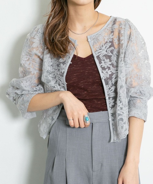 KBF（ケイビーエフ）の「メランジクロップドキャミソール（キャミソール・レディース・ブルー/アイボリー/バーガンディー・38/36）」の18枚目の写真