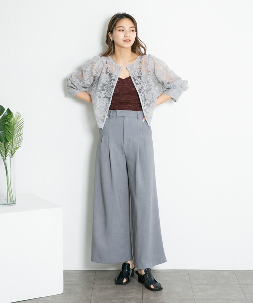 KBF（ケイビーエフ）の「メランジクロップドキャミソール（キャミソール・レディース・ブルー/アイボリー/バーガンディー・38/36）」の7枚目の写真