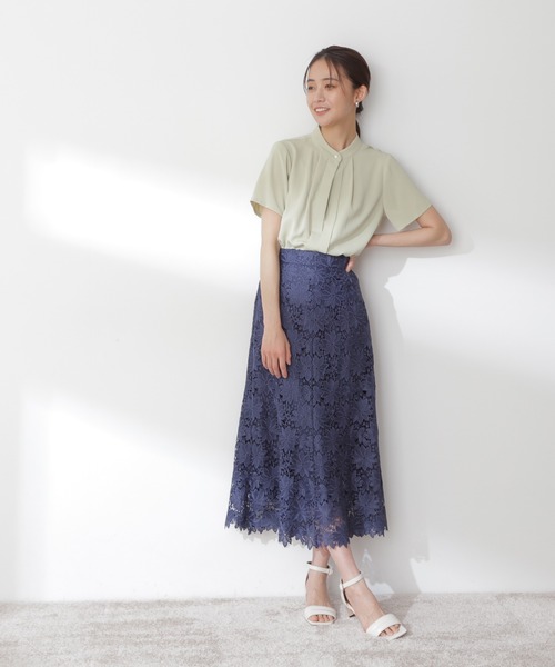 N.（N. Natural Beauty Basic）（エヌエヌナチュラルビューティーベーシック）の「◆スタンドカラーフロントタックブラウス（シャツ/ブラウス・レディース・ライトブルー/グレー/オフホワイト/ライトグリーン/ホワイト系その他・MEDIUM）」の11枚目の写真