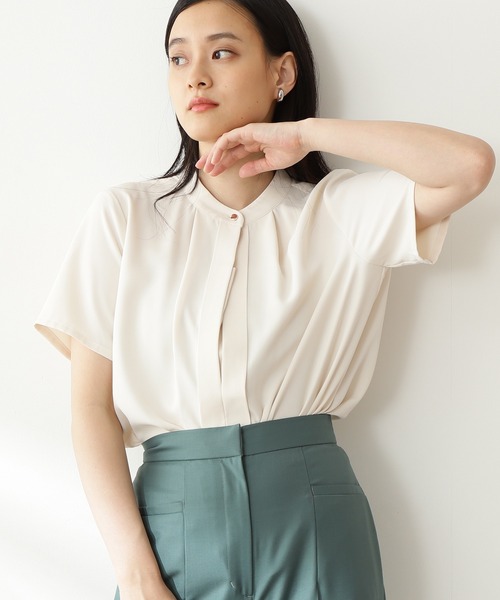 N.（N. Natural Beauty Basic）（エヌエヌナチュラルビューティーベーシック）の「◆スタンドカラーフロントタックブラウス（シャツ/ブラウス・レディース・ライトブルー/グレー/オフホワイト/ライトグリーン/ホワイト系その他・MEDIUM）」の19枚目の写真