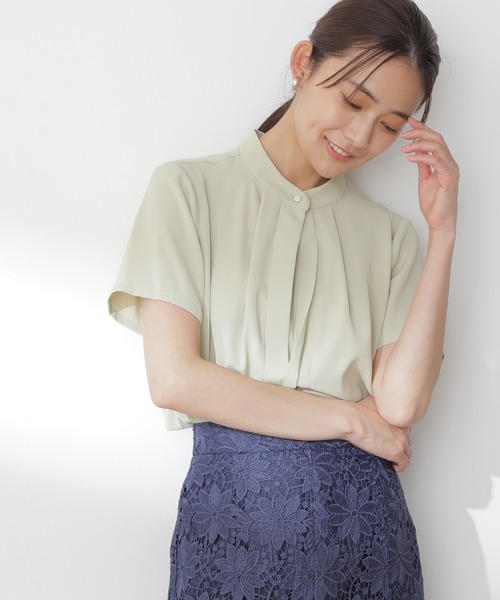 N.（N. Natural Beauty Basic）（エヌエヌナチュラルビューティーベーシック）の「◆スタンドカラーフロントタックブラウス（シャツ/ブラウス・レディース・ライトブルー/グレー/オフホワイト/ライトグリーン/ホワイト系その他・MEDIUM）」の18枚目の写真