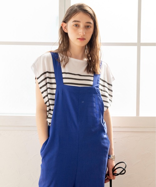 ANGIE(アンジー)の「フレンチリネンブレンドサロペット(サロペット/オーバーオール・レディース・ブラック/ブルー/ナチュラル・FREE)」の9枚目の写真