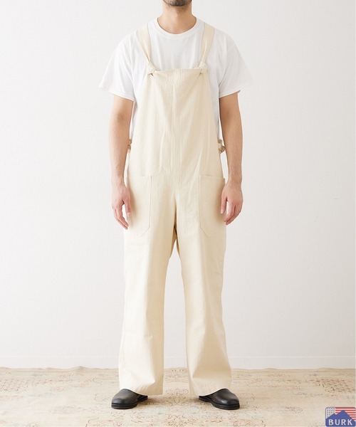 417 EDIFICE（フォーワンセブンエディフィス）の「【BURK / バーク】別注 サルベージオーバーオール（サロペット/オーバーオール・メンズ・ブラック/ナチュラル・FREE）」の4枚目の写真