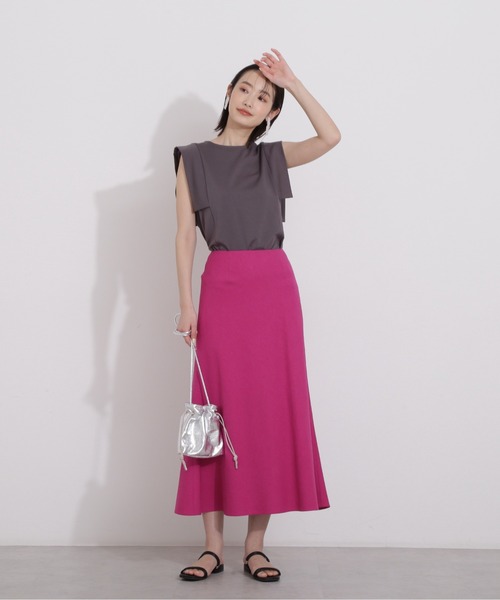 NATURAL BEAUTY BASIC（ナチュラルビューティーベーシック）の「ショルダーウイングカットソー（Tシャツ/カットソー・レディース・グレー/チャコールグレー/ブルー・MEDIUM）」の14枚目の写真