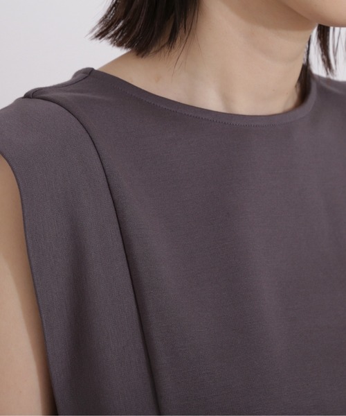 NATURAL BEAUTY BASIC（ナチュラルビューティーベーシック）の「ショルダーウイングカットソー（Tシャツ/カットソー・レディース・グレー/チャコールグレー/ブルー・MEDIUM）」の16枚目の写真