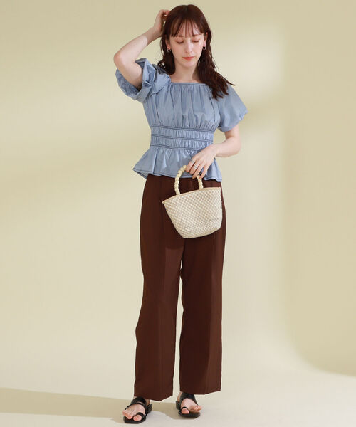 Ray BEAMS（レイビームス）の「Ray BEAMS / クロップド バルーン スリーブ ブラウス（シャツ/ブラウス・レディース・ブラック/サックスブルー・ONE SIZE）」の8枚目の写真