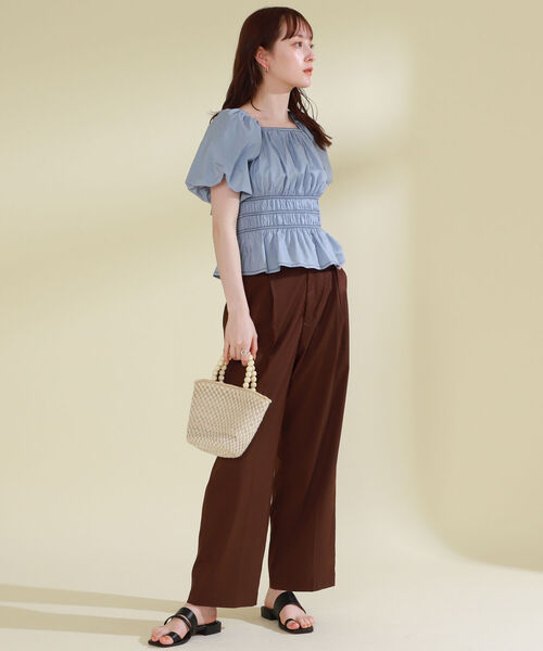 Ray BEAMS（レイビームス）の「Ray BEAMS / クロップド バルーン スリーブ ブラウス（シャツ/ブラウス・レディース・ブラック/サックスブルー・ONE SIZE）」の10枚目の写真