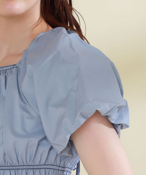 Ray BEAMS（レイビームス）の「Ray BEAMS / クロップド バルーン スリーブ ブラウス（シャツ/ブラウス・レディース・ブラック/サックスブルー・ONE SIZE）」の16枚目の写真