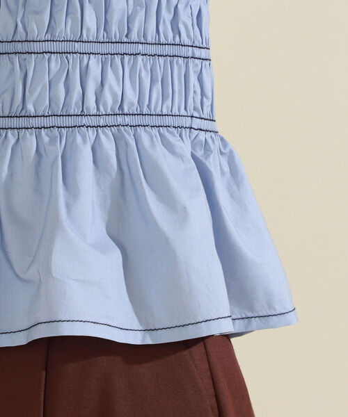 Ray BEAMS（レイビームス）の「Ray BEAMS / クロップド バルーン スリーブ ブラウス（シャツ/ブラウス・レディース・ブラック/サックスブルー・ONE SIZE）」の17枚目の写真