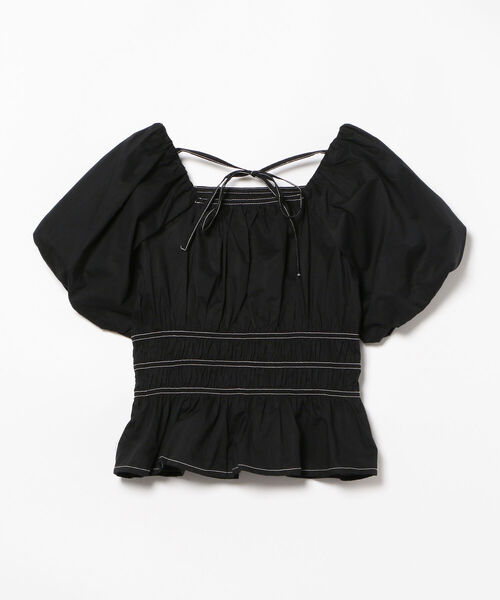 Ray BEAMS（レイビームス）の「Ray BEAMS / クロップド バルーン スリーブ ブラウス（シャツ/ブラウス・レディース・ブラック/サックスブルー・ONE SIZE）」の21枚目の写真