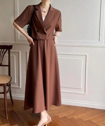 ショートテーラーサマージャケット+フレアスカート セットアップ