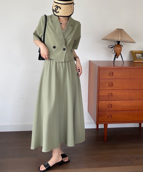 セール】ショートテーラーサマージャケット＋フレアスカート