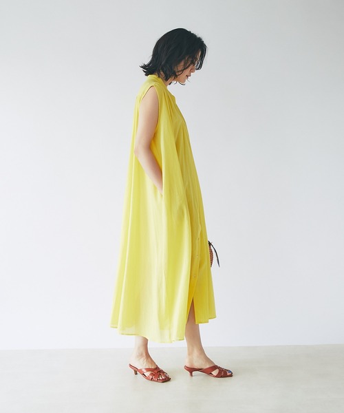 RIVE DROITE(リヴドロワ)の「コットンギャザーシャツワンピース(ワンピース・レディース・ブラック/イエロー/グリーン・FREE)」の22枚目の写真