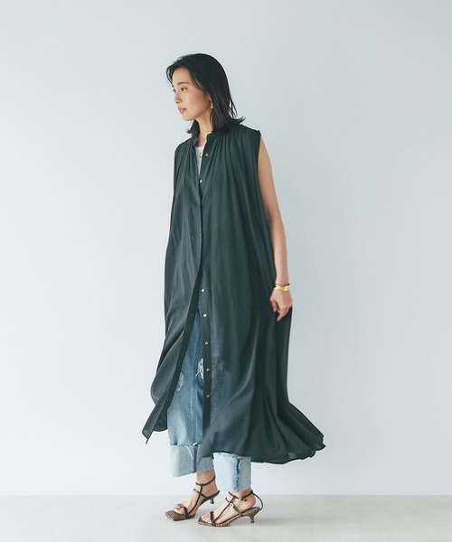 RIVE DROITE(リヴドロワ)の「コットンギャザーシャツワンピース(ワンピース・レディース・ブラック/イエロー/グリーン・FREE)」の18枚目の写真