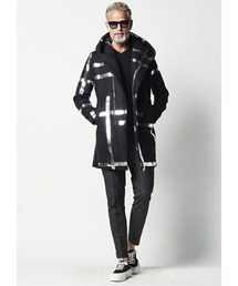 apbt　1piu1uguale3×誉田 破れ格子WRAP COAT GR 1PIU1UGUALE3 WRAP COAT / BLACK | ALL ITEM | rumbleFISH