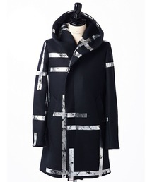 apbt　1piu1uguale3×誉田 破れ格子WRAP COAT GR apbt様専用 1piu1uguale3×誉田 破れ格子WRAP COAT GR - メルカリ