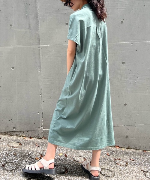 AS KNOW AS plus（アズノゥアズプラス）の「●釦並んでポロワンピース（ワンピース・レディース・ブラック/カーキ/ネイビー系・FREE）」の15枚目の写真