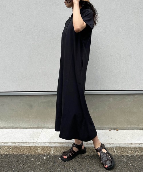 AS KNOW AS plus（アズノゥアズプラス）の「●釦並んでポロワンピース（ワンピース・レディース・ブラック/カーキ/ネイビー系・FREE）」の11枚目の写真