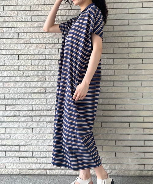 AS KNOW AS plus（アズノゥアズプラス）の「●釦並んでポロワンピース（ワンピース・レディース・ブラック/カーキ/ネイビー系・FREE）」の21枚目の写真