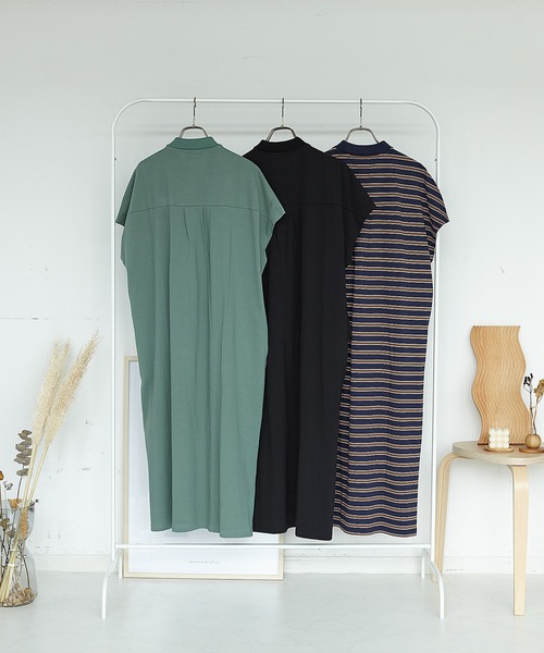 AS KNOW AS plus（アズノゥアズプラス）の「●釦並んでポロワンピース（ワンピース・レディース・ブラック/カーキ/ネイビー系・FREE）」の19枚目の写真