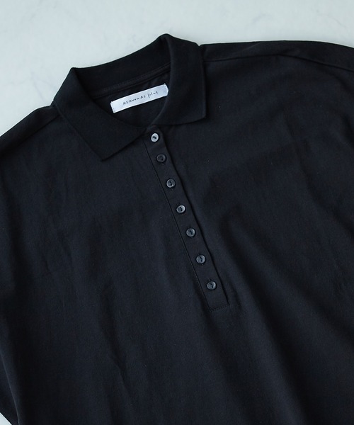 AS KNOW AS plus（アズノゥアズプラス）の「●釦並んでポロワンピース（ワンピース・レディース・ブラック/カーキ/ネイビー系・FREE）」の6枚目の写真