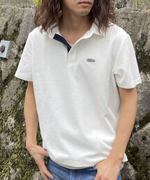 Purple&Yellow | ワッペン付きカノコ半袖ポロシャツ(ポロシャツ)