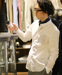 EDIFICE | ◇コンビネーションストライプボタンダウンシャツ(シャツ/ブラウス)