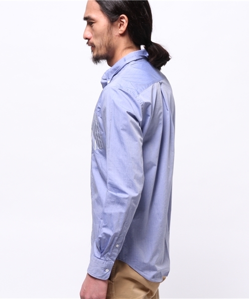 EDIFICE（エディフィス）の「◇コンビネーションストライプボタンダウンシャツ（シャツ/ブラウス・メンズ・ホワイト/ブルー系その他・44/48/46/50）」の4枚目の写真