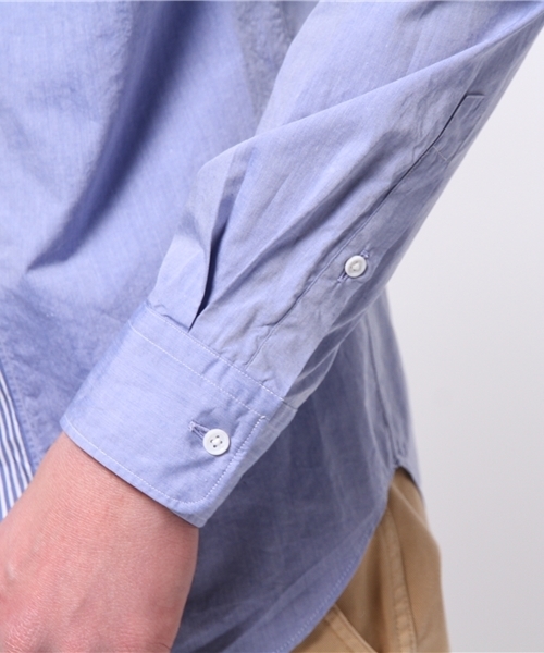 EDIFICE（エディフィス）の「◇コンビネーションストライプボタンダウンシャツ（シャツ/ブラウス・メンズ・ホワイト/ブルー系その他・44/48/46/50）」の7枚目の写真