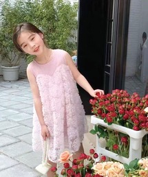 Twinkle;pm（トゥインクルピーエム）の「バックリボンノースリーブチュールワンピース（ワンピース・キッズ）」