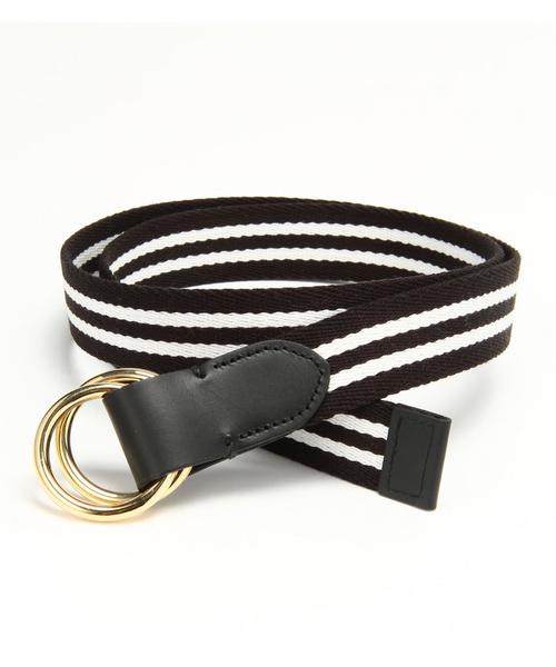 BEAUTY&YOUTH UNITED ARROWS(ビューティーアンドユースユナイテッドアローズ)の「BYBC レジメンタルストライプ リングベルト ◆(ベルト・レディース・ブラック/グレー/その他1/ダークブラウン/オリーブ・フリー)」の2枚目の写真