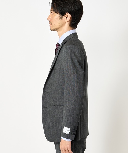 NARROW TW ヘリンボーンスーツ/別売りベストあり/2ピースビジネスセットアップスーツ