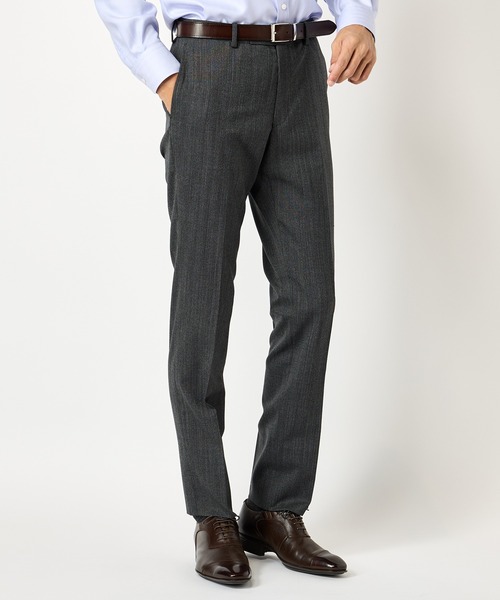 NARROW TW ヘリンボーンスーツ/別売りベストあり/2ピースビジネスセットアップスーツ