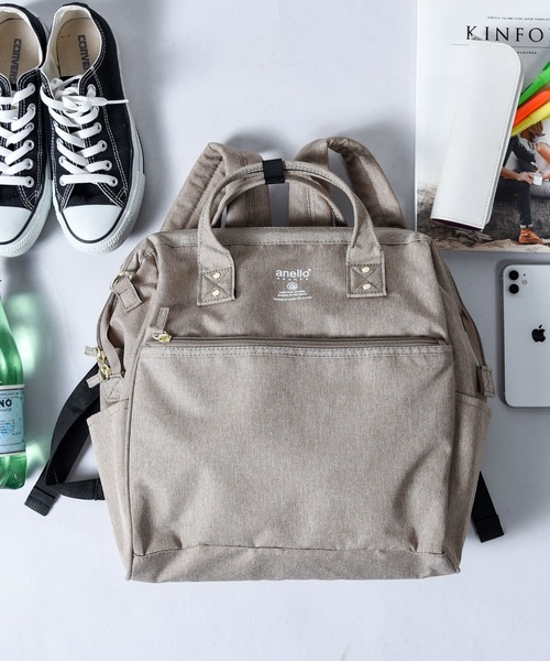 anello（アネロ）の「【anello grande（アネログランデ）】 口金3WYボストンバッグ（GTC3246）（バックパック/リュック・レディース・ライトグレー/ブラック/ベージュ・ONE SIZE）」の3枚目の写真