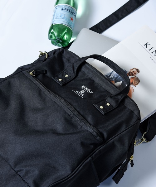 anello（アネロ）の「【anello grande（アネログランデ）】 口金3WYボストンバッグ（GTC3246）（バックパック/リュック・レディース・ライトグレー/ブラック/ベージュ・ONE SIZE）」の2枚目の写真