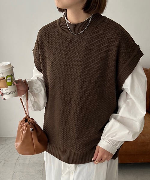 DISCOAT（ディスコート）の「バックスリットニットベスト（ベスト