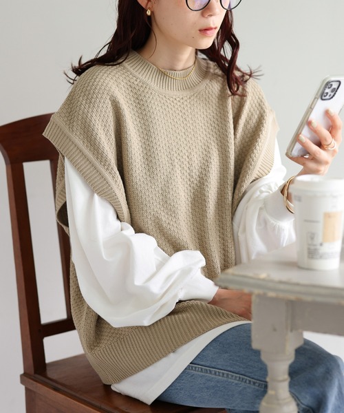 DISCOAT（ディスコート）の「バックスリットニットベスト（ベスト