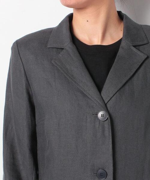 agnes b.(アニエスベー)の「U902 MANTEAU リネンロングコート(チェスターコート・レディース・グレー・42)」の5枚目の写真