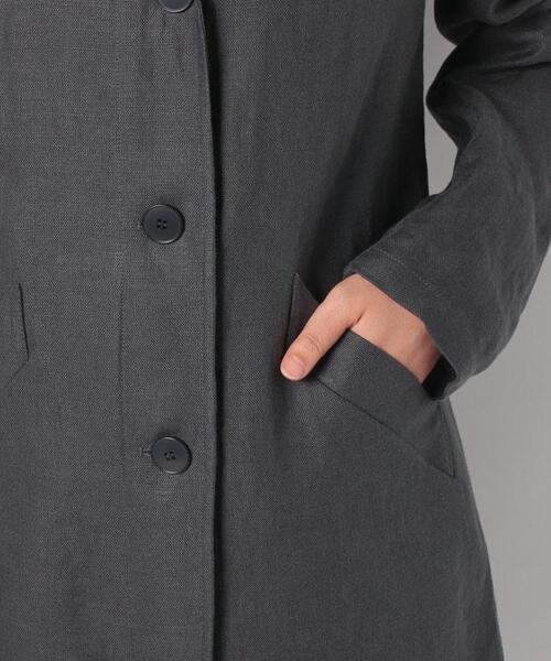 agnes b.(アニエスベー)の「U902 MANTEAU リネンロングコート(チェスターコート・レディース・グレー・42)」の6枚目の写真