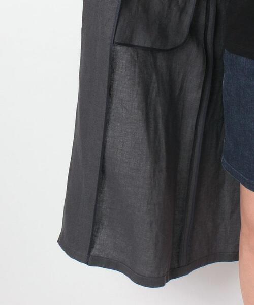 agnes b.(アニエスベー)の「U902 MANTEAU リネンロングコート(チェスターコート・レディース・グレー・42)」の7枚目の写真