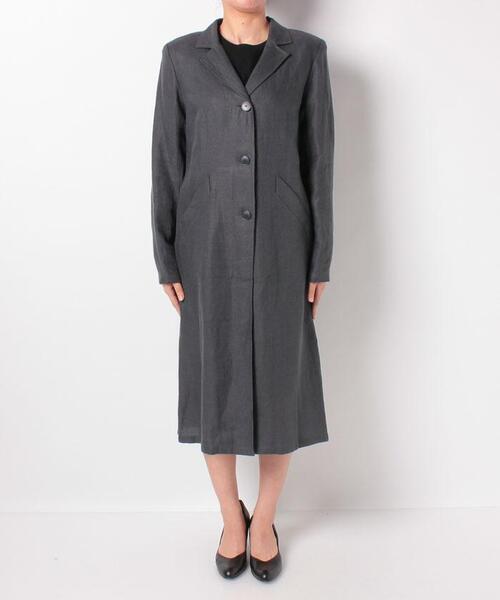 agnes b.(アニエスベー)の「U902 MANTEAU リネンロングコート(チェスターコート・レディース・グレー・42)」の8枚目の写真