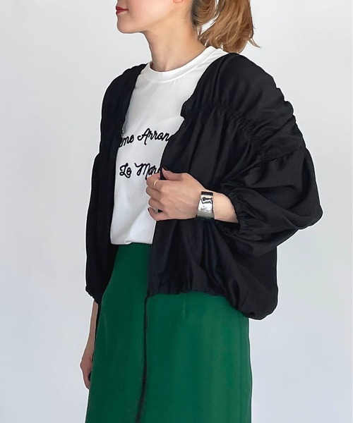 PICCIN（ピッチン）の「ギャザーブルゾン（その他アウター・レディース・ブラック/ベージュ/カーキ・M）」の9枚目の写真