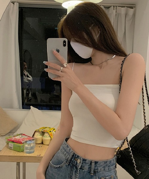 Auntie Rosa（アンティローザ）の「シンプルキャミソール（キャミソール・レディース・ホワイト/ブラック/レッド・FREE）」の2枚目の写真